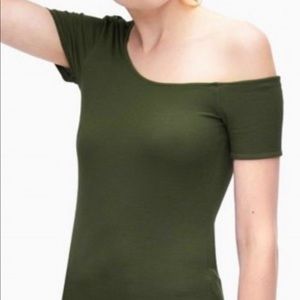 Splendid Olive Off The Shoulder Shirt